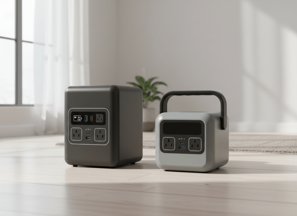 Two portable power stations side by side for a comparison