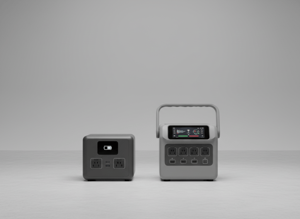 Two 1 kWh portable power stations facing each other for a head-to-head comparison